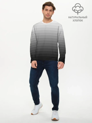 Мужской лонгслив базовый / Серые полосы