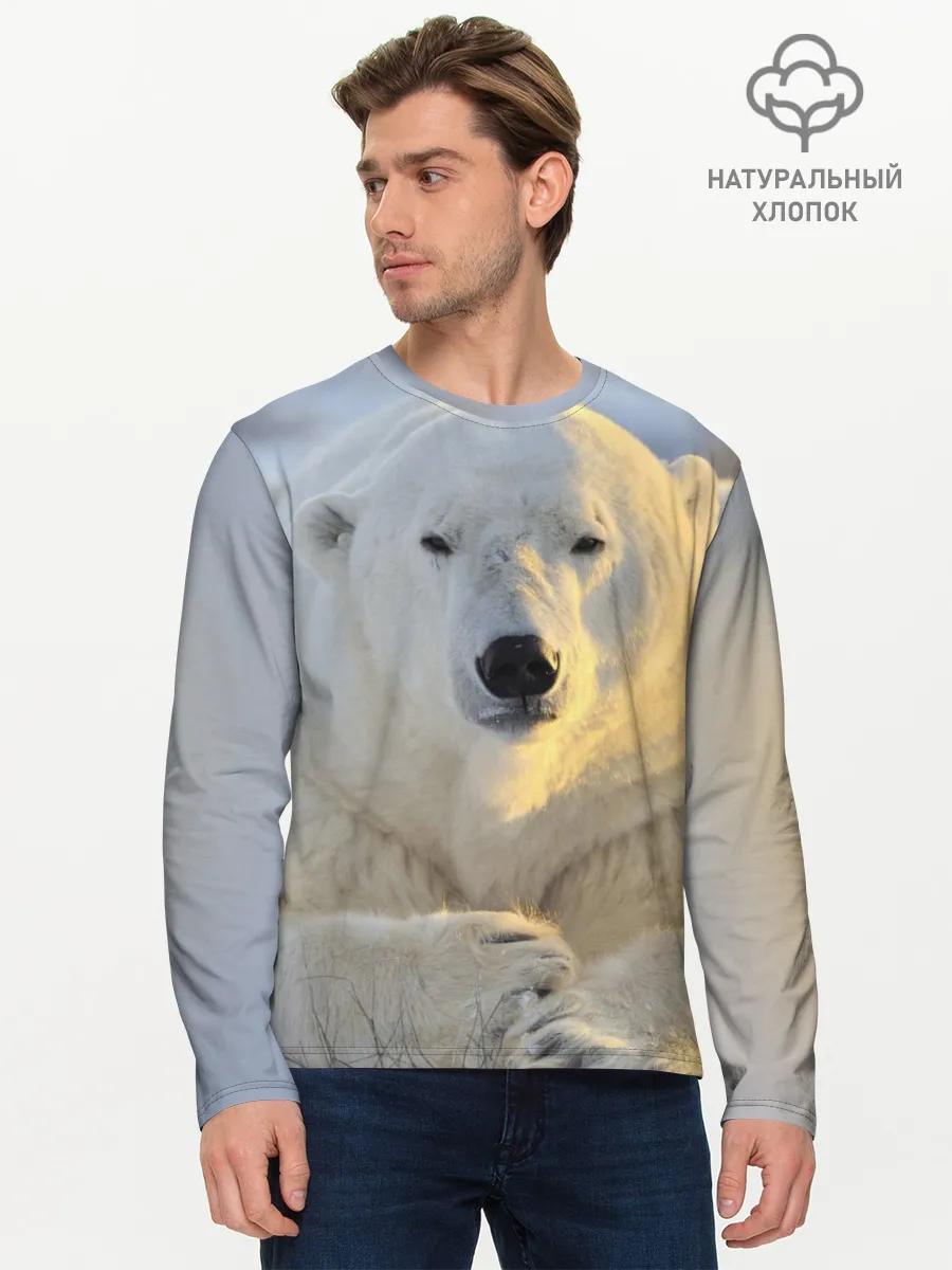 Мужской лонгслив базовый / Медведь