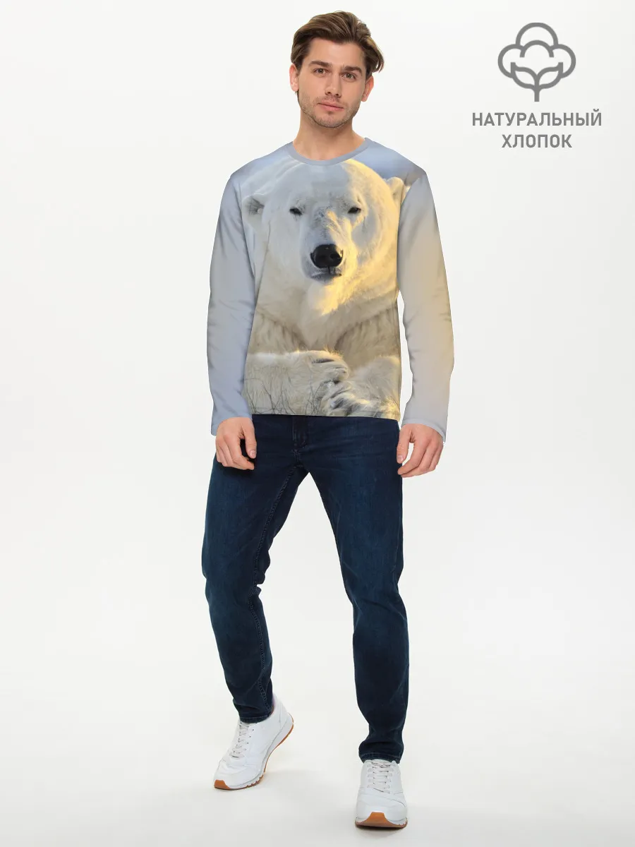 Мужской лонгслив базовый / Медведь