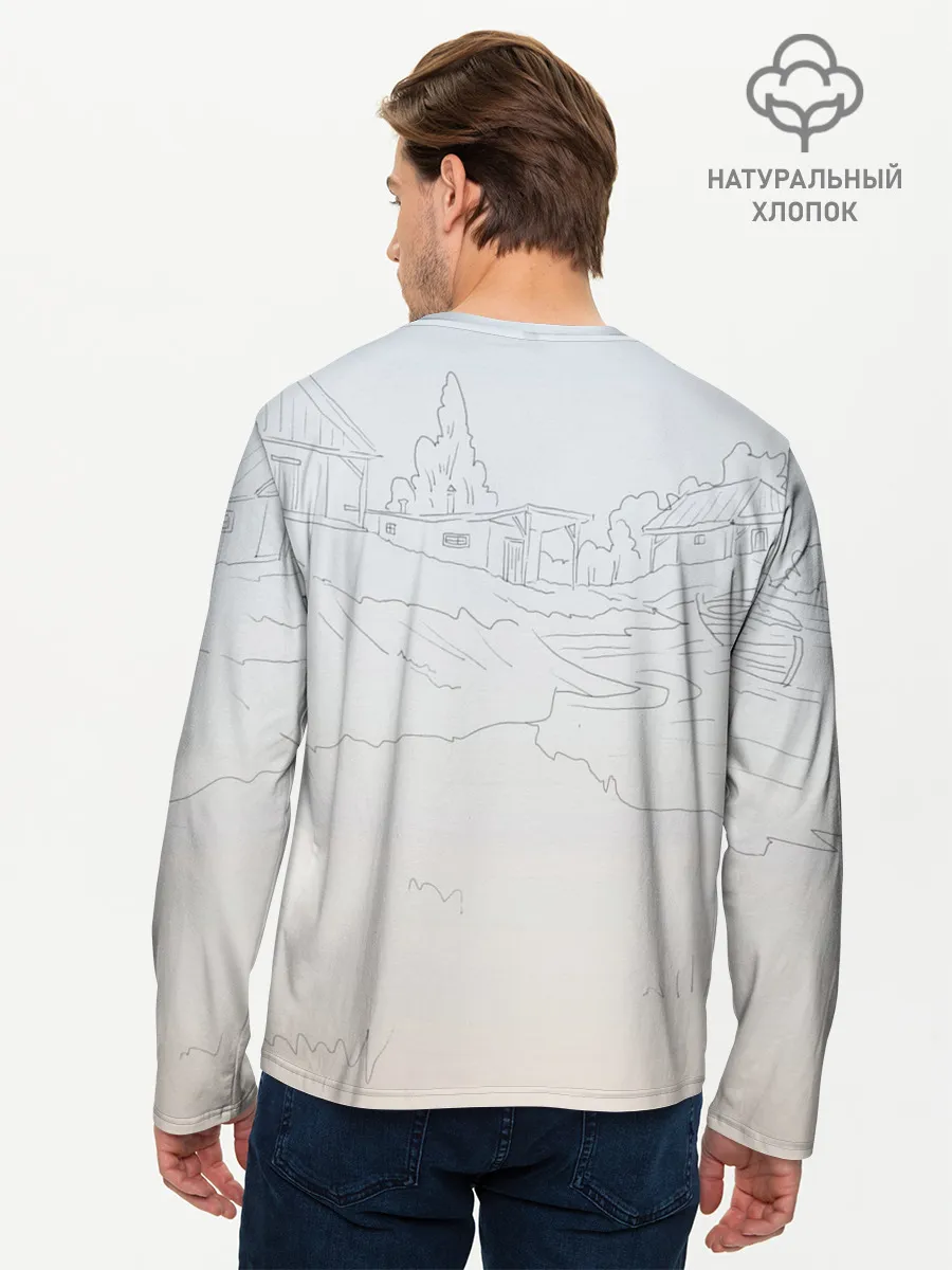 Мужской лонгслив базовый / Парень с контроллером