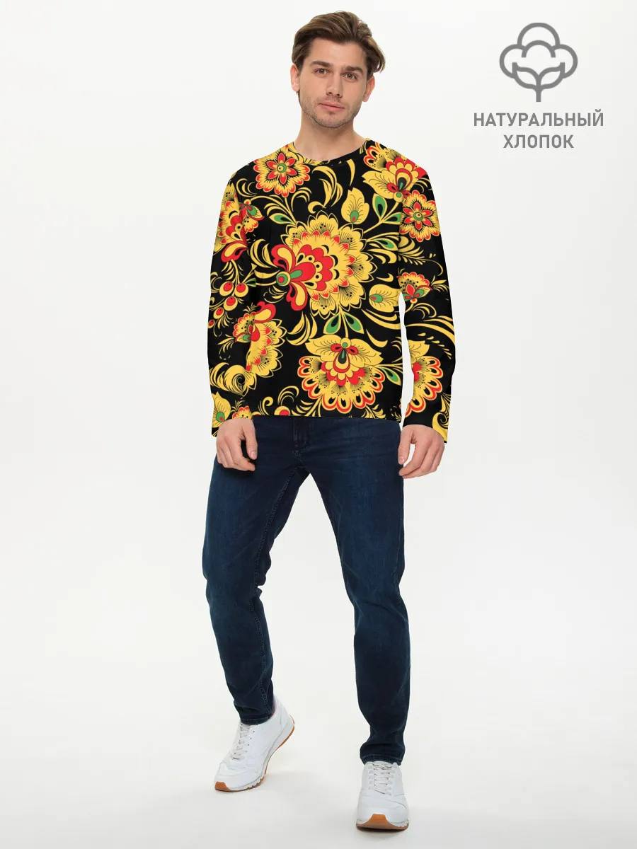 Мужской лонгслив базовый / Хохлома