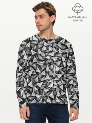 Мужской лонгслив базовый / Бумажные самолетики