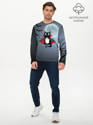 Мужской лонгслив базовый / Котик-готик