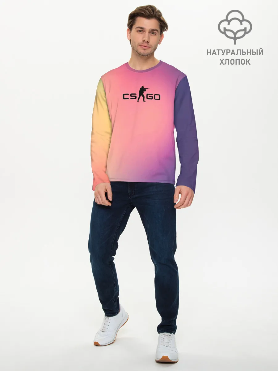 Мужской лонгслив базовый / CsGo Градиент