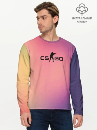 Мужской лонгслив базовый / CsGo Градиент