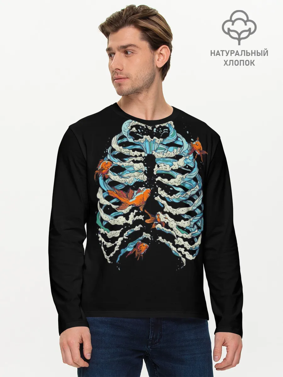 Мужской лонгслив базовый / Ребра из Воды