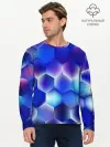 Мужской лонгслив базовый / Синяя чешуя змеи