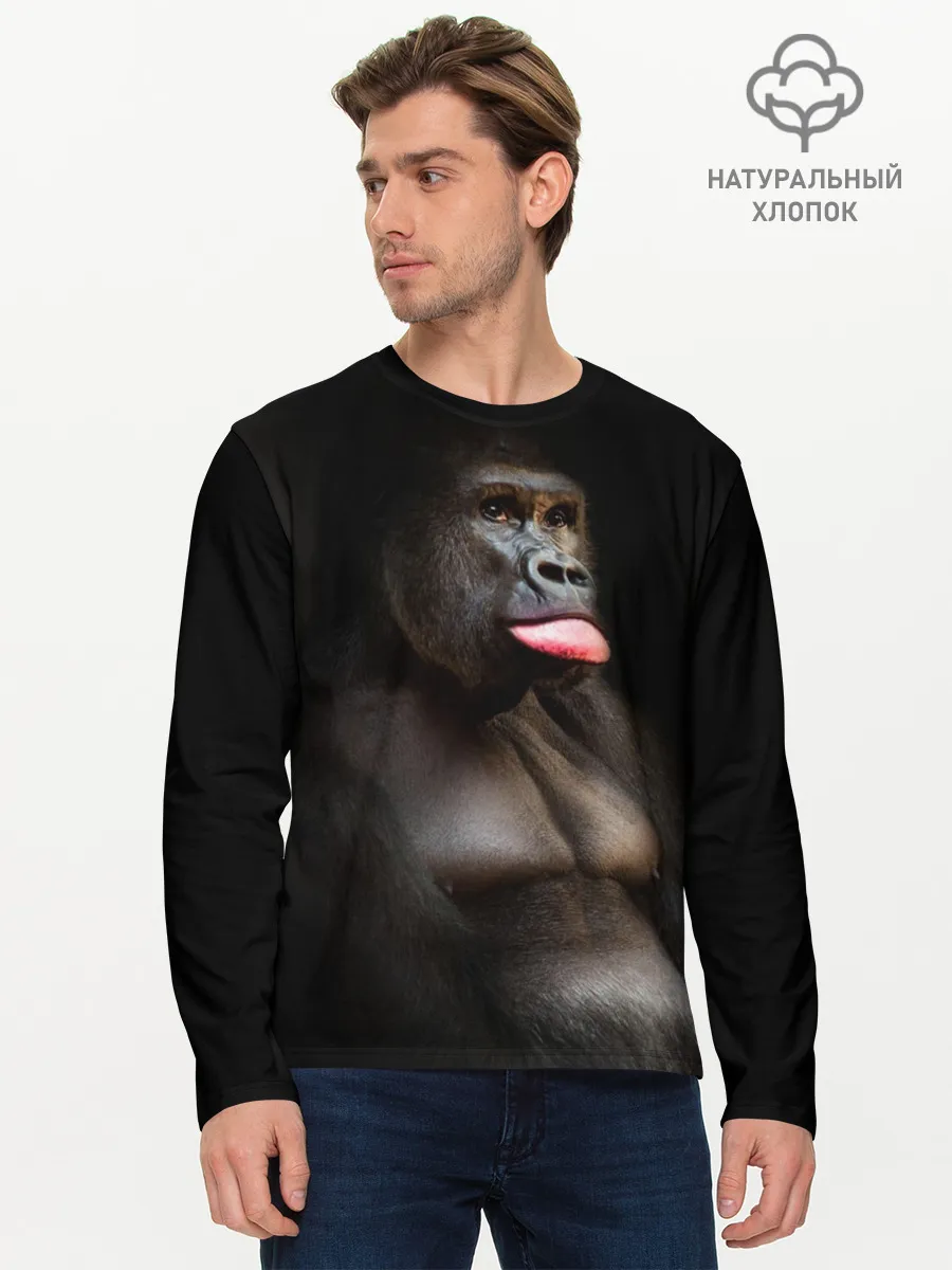 Мужской лонгслив базовый / Горилла