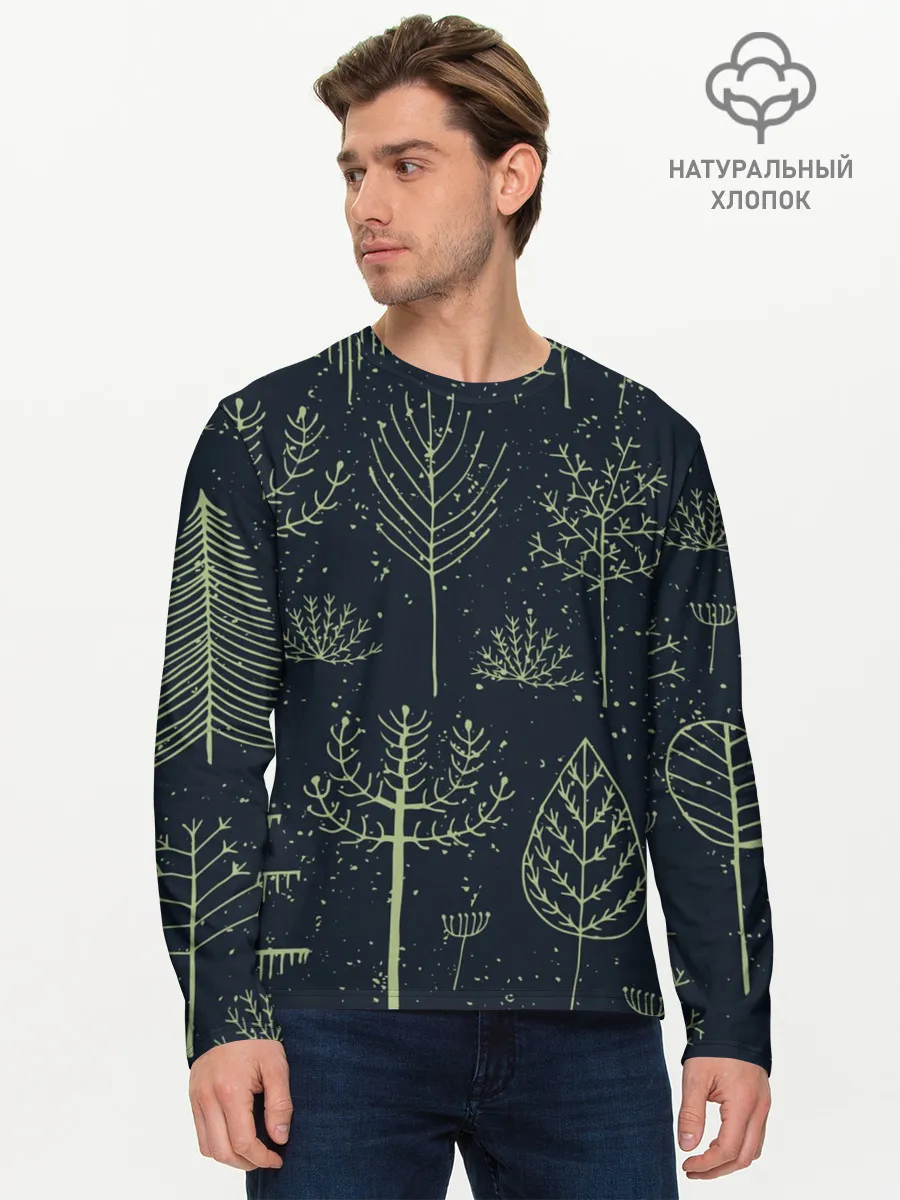 Мужской лонгслив базовый / Загадочный лес
