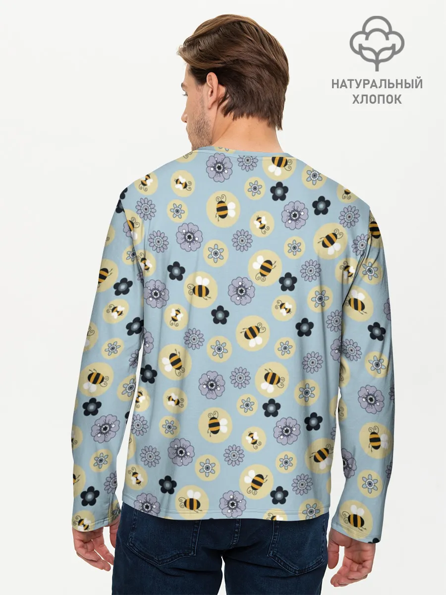 Мужской лонгслив базовый / Пчелки