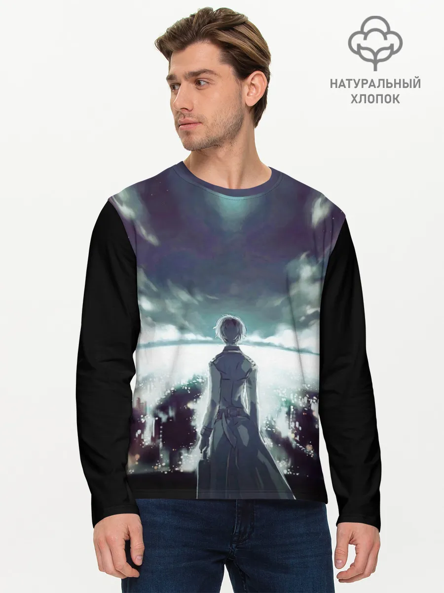 Мужской лонгслив базовый / Ken Kaneki смотрит в даль