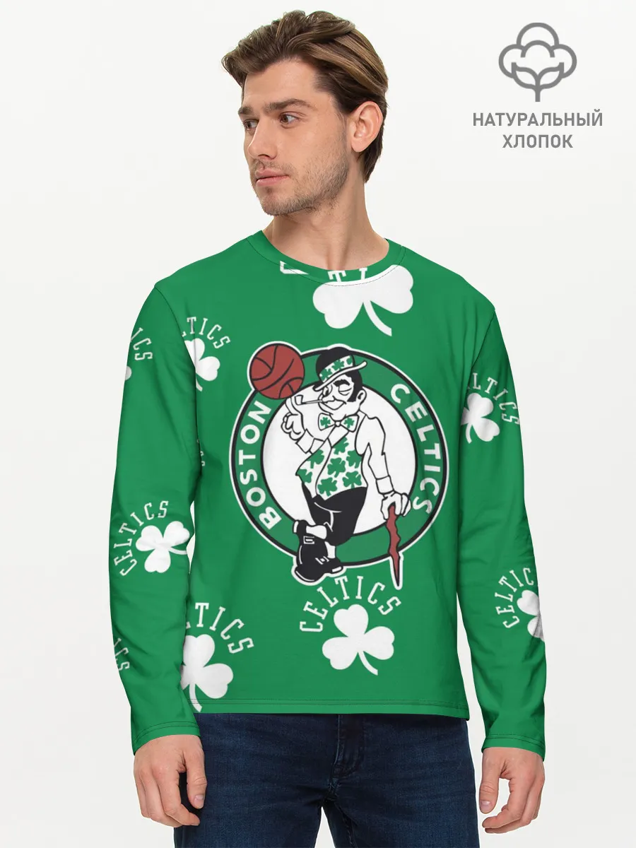 Мужской лонгслив базовый / Boston celtics, nba