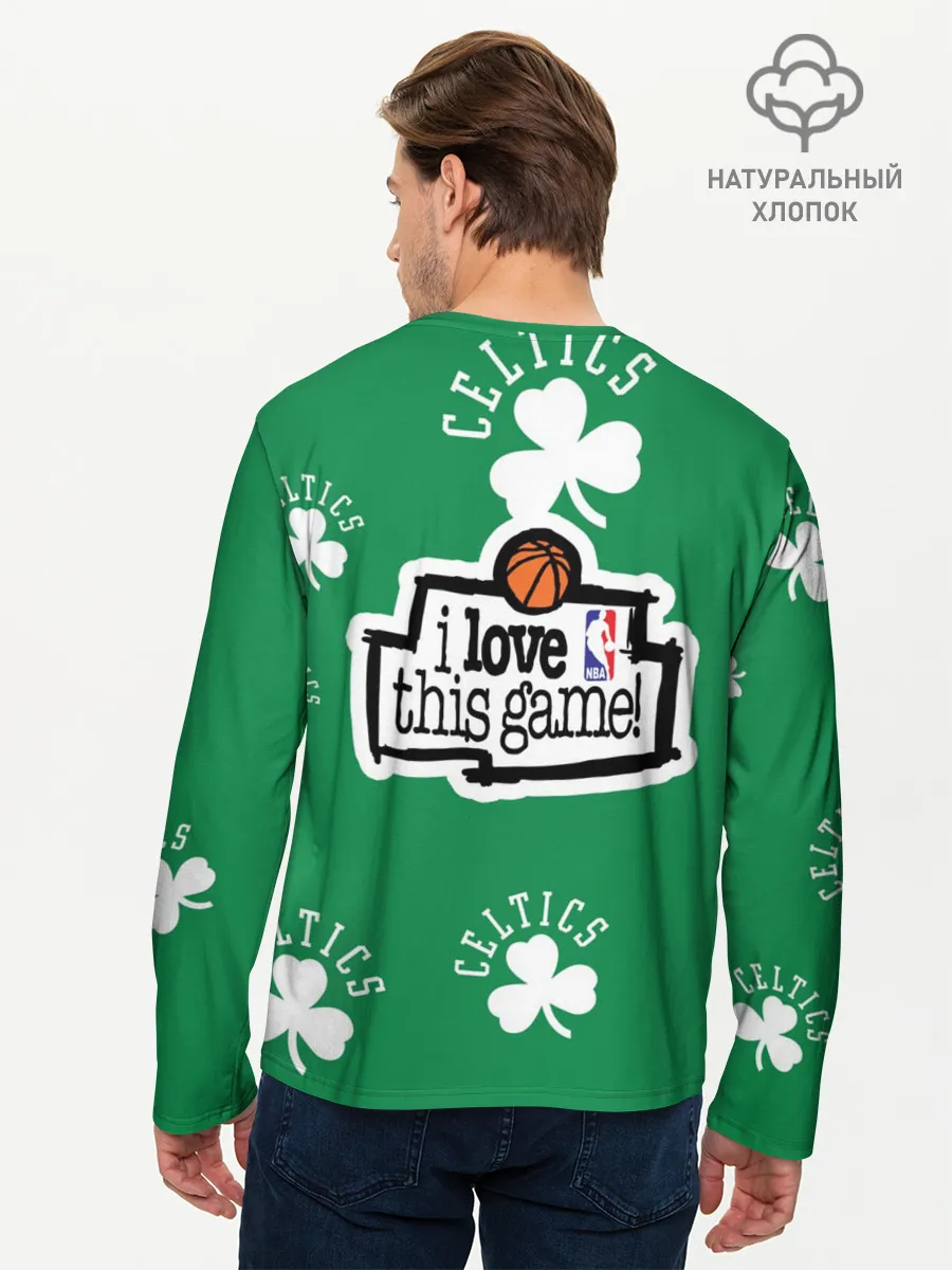 Мужской лонгслив базовый / Boston celtics, nba