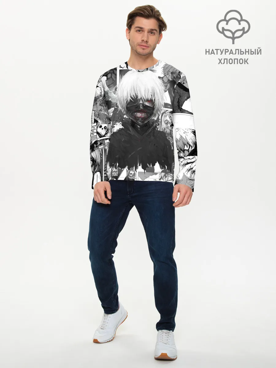 Мужской лонгслив базовый / Токийский гуль манга