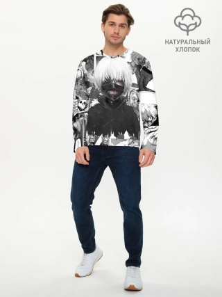 Мужской лонгслив базовый / Токийский гуль манга