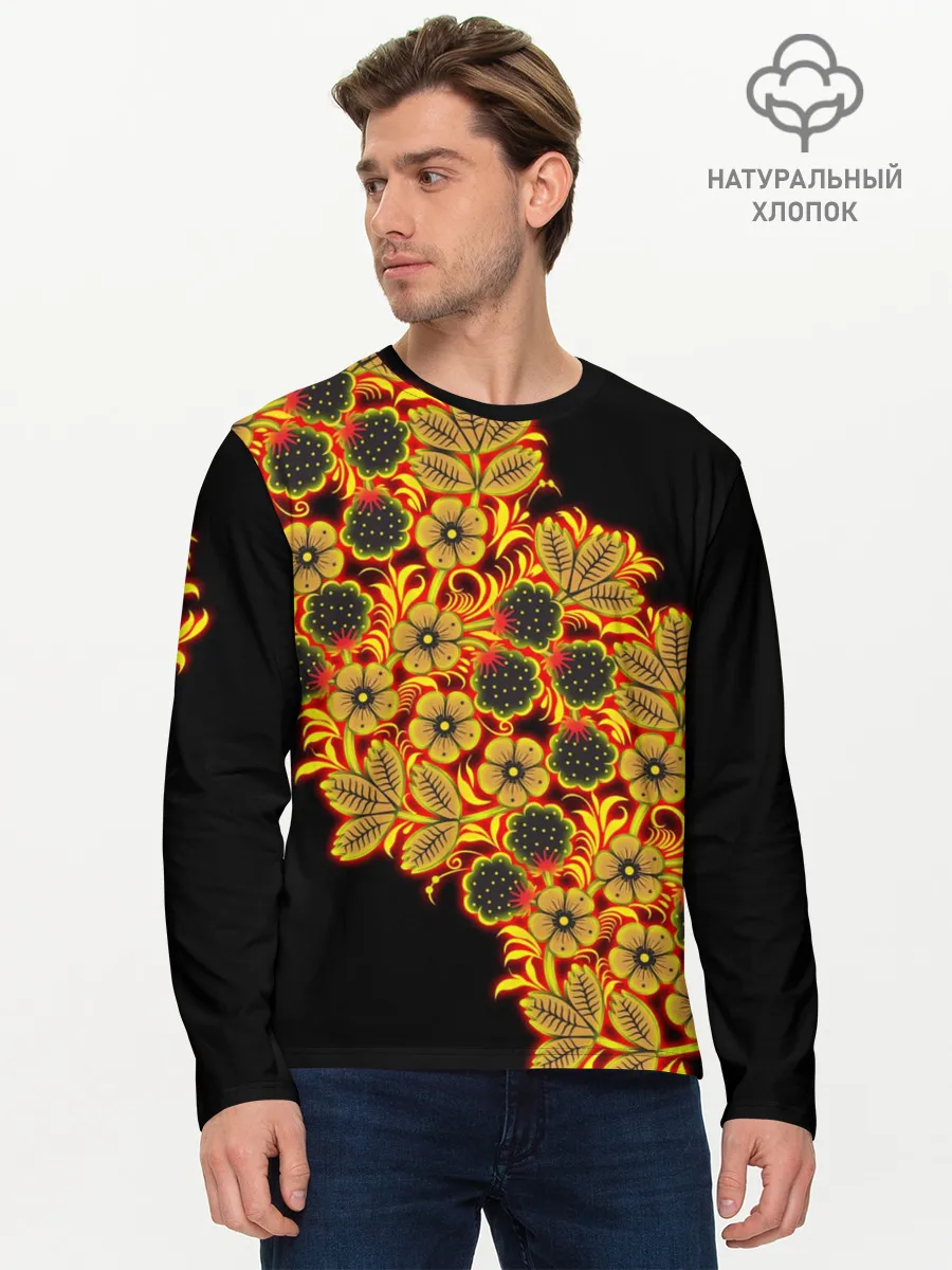 Мужской лонгслив базовый / Славянский орнамент