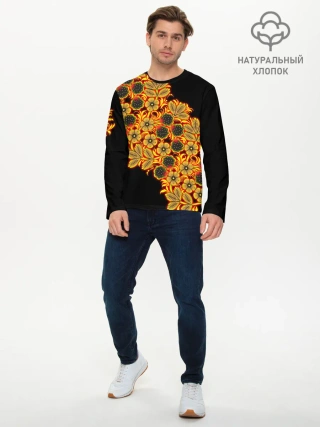 Мужской лонгслив базовый / Славянский орнамент