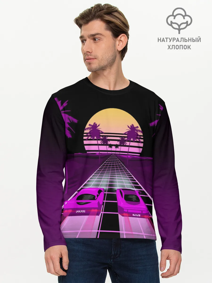 Мужской лонгслив базовый / Vaporwave