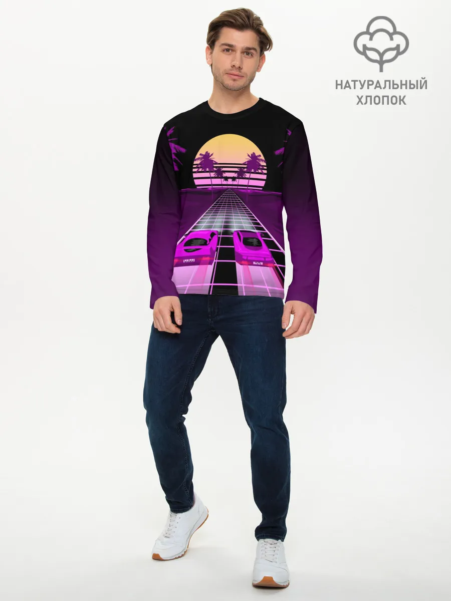 Мужской лонгслив базовый / Vaporwave
