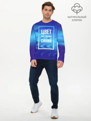 Мужской лонгслив базовый / Цвет настроения синий