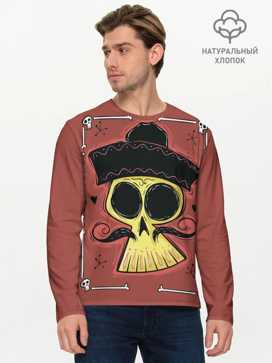 Мужской лонгслив базовый / Dia de los Muertos