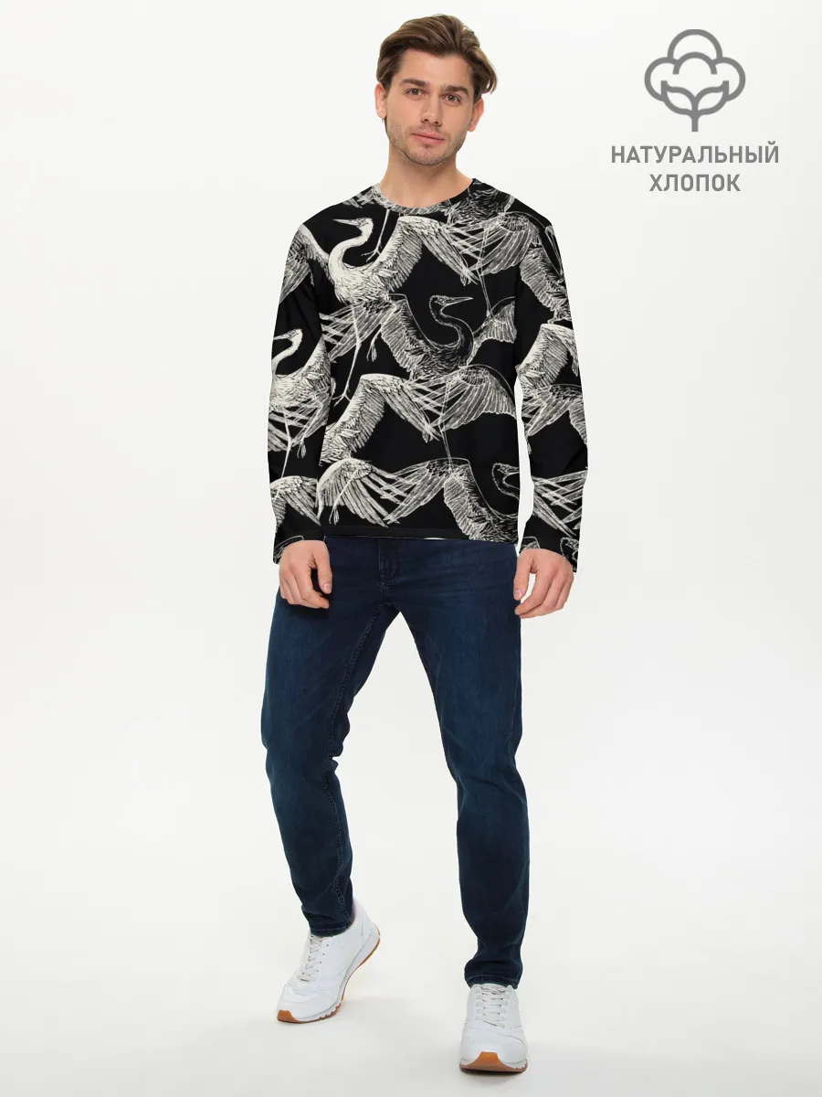 Мужской лонгслив базовый / Белые Птицы