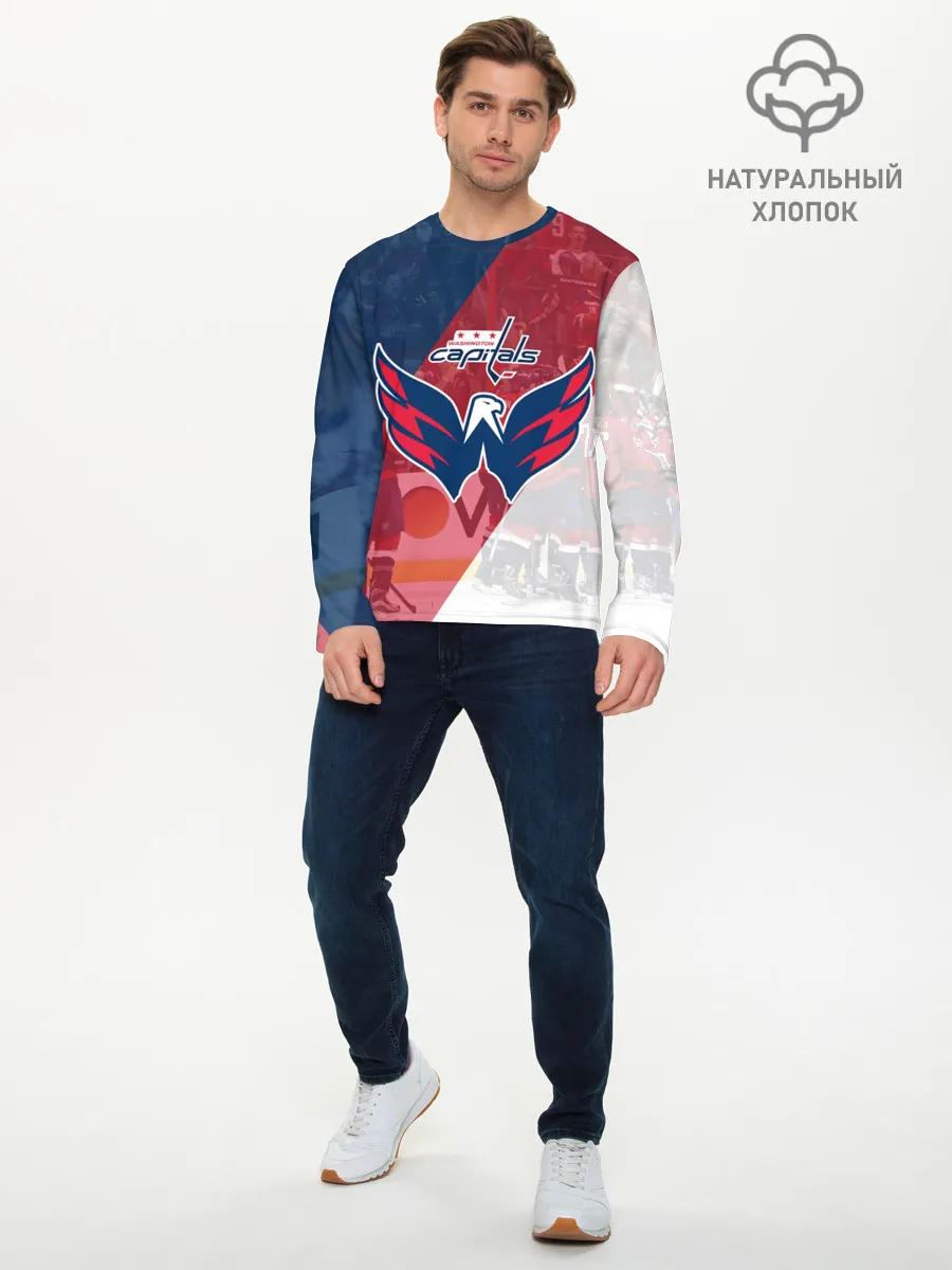 Мужской лонгслив базовый / вашингтон кэпиталз