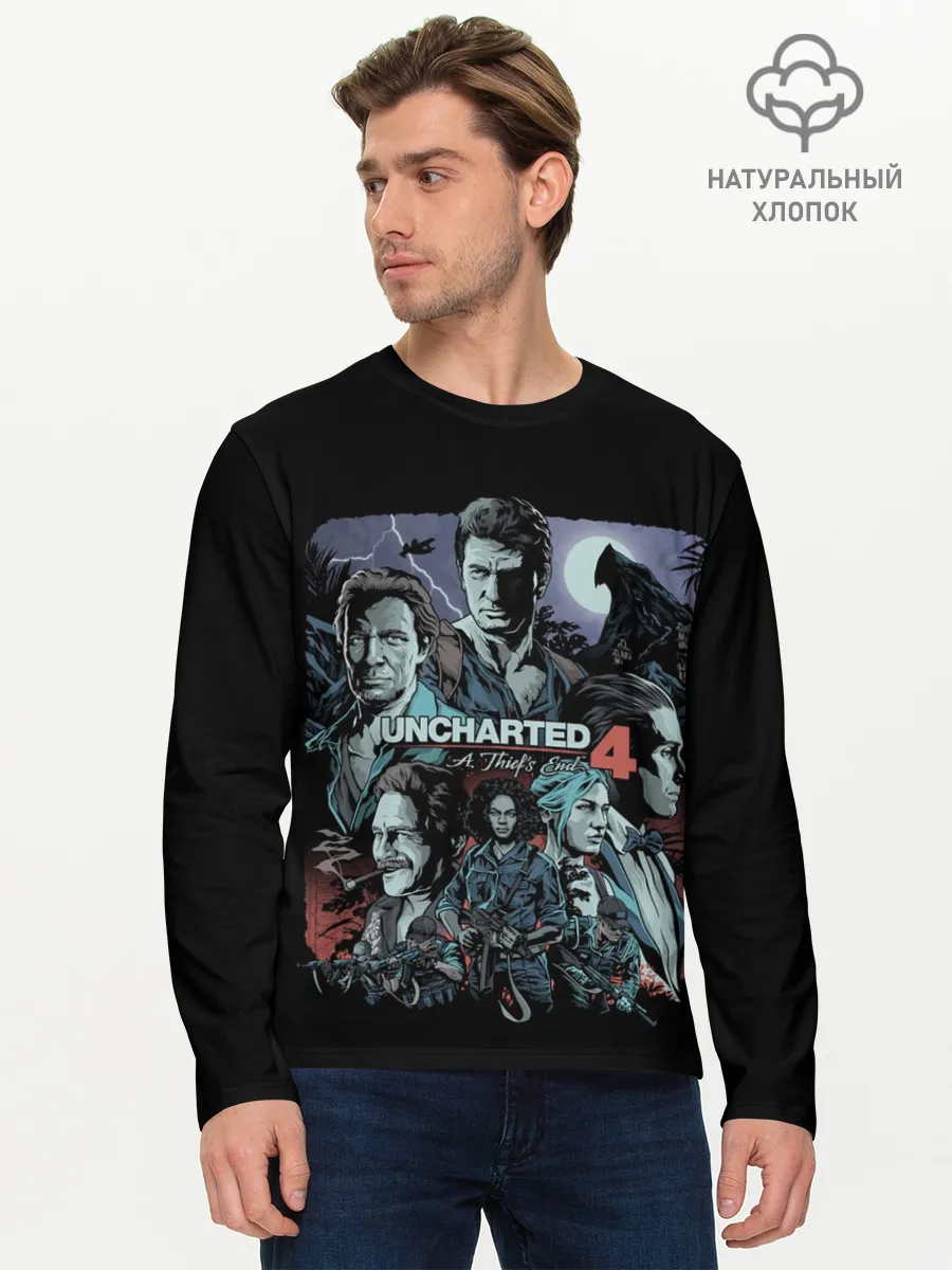 Мужской лонгслив базовый / Uncharted 4