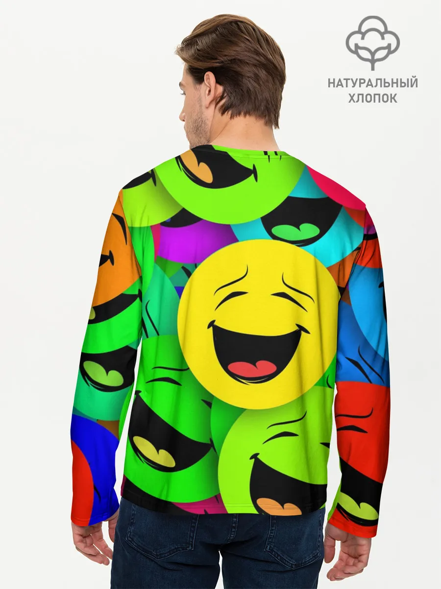 Мужской лонгслив базовый / ВЕСЁЛЫЕ СМАЙЛИКИ.