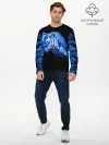 Мужской лонгслив базовый / Синий тигр