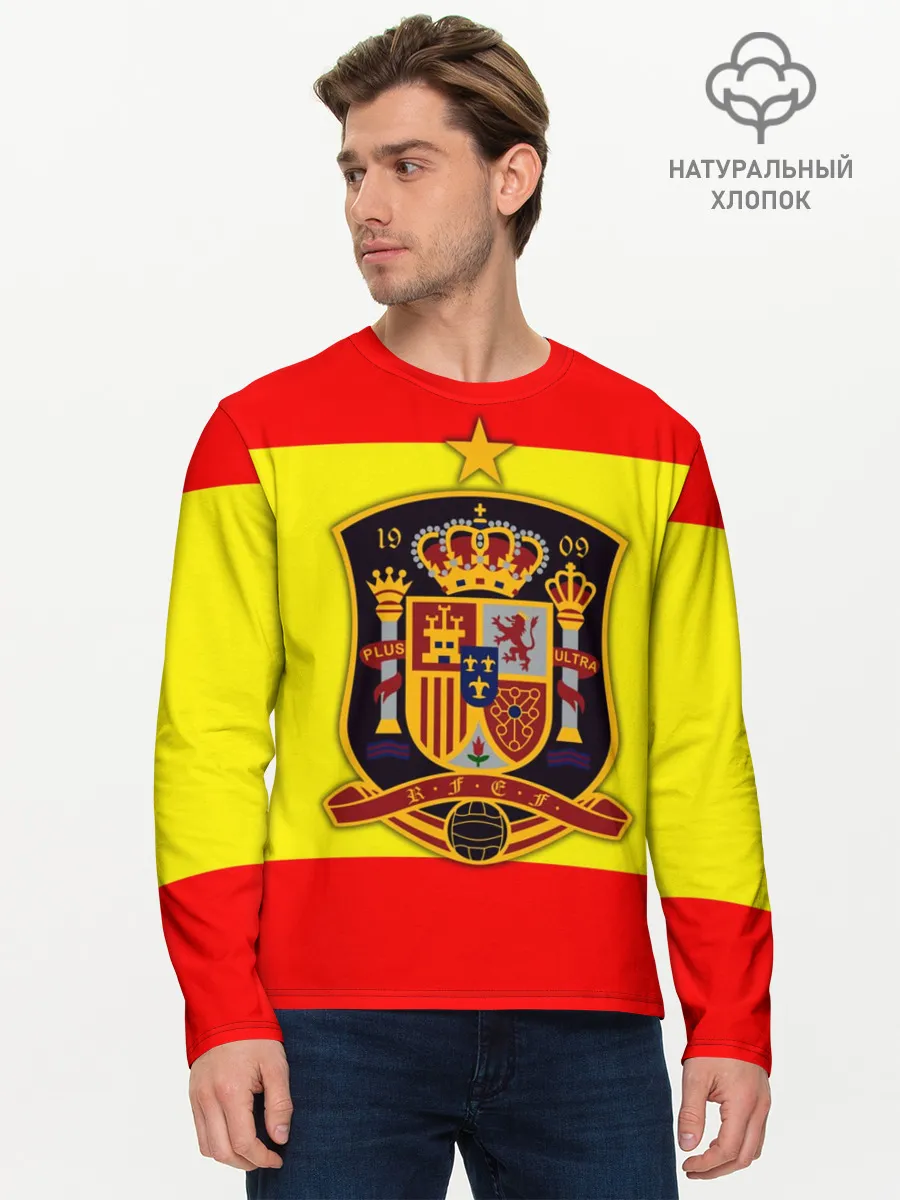 Мужской лонгслив базовый / Сборная Испании флаг