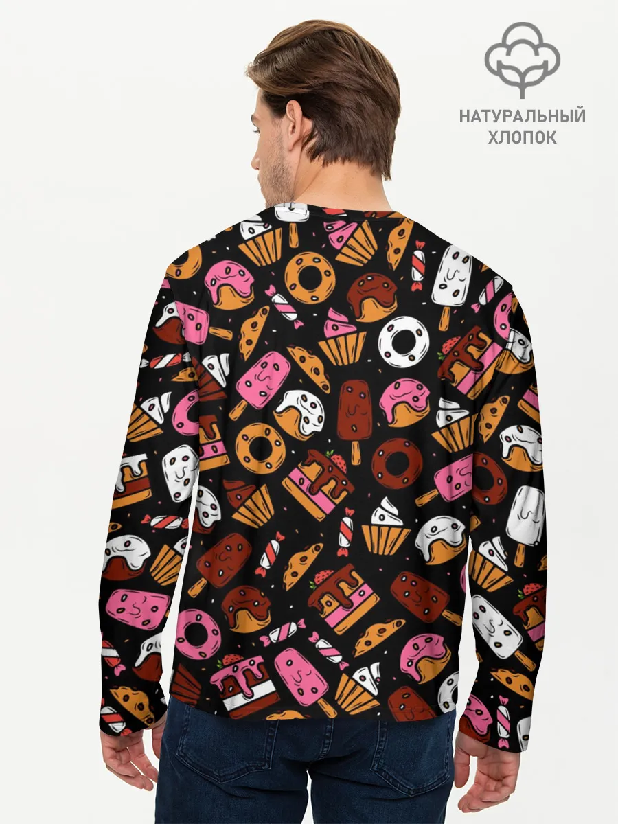 Мужской лонгслив базовый / Кекс, Нартортики, Сладкий Ролл