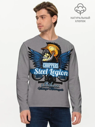 Мужской лонгслив базовый / Motors-4