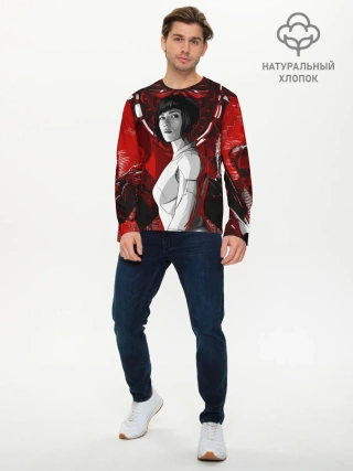 Мужской лонгслив базовый / Призрак в доспехах