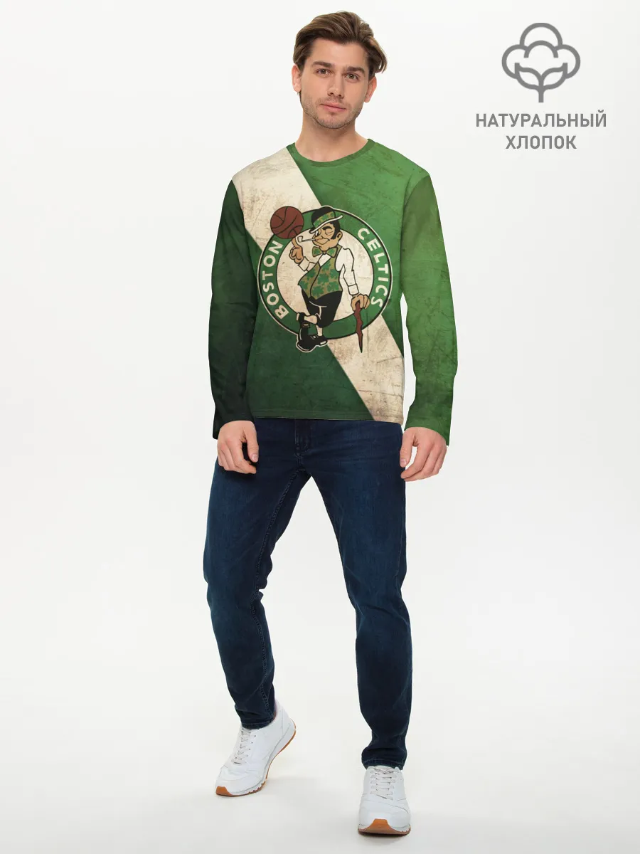 Мужской лонгслив базовый / Бостон олд