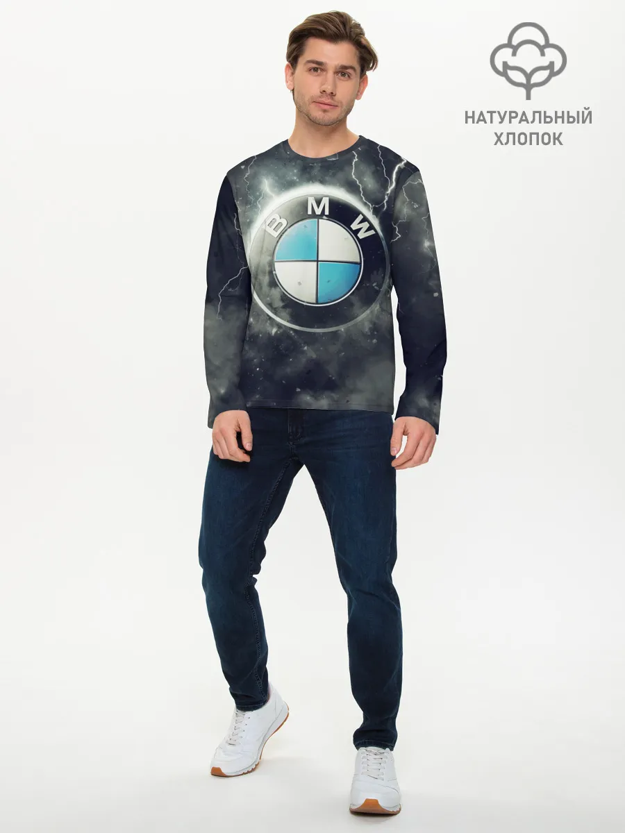 Мужской лонгслив базовый / Логотип BMW