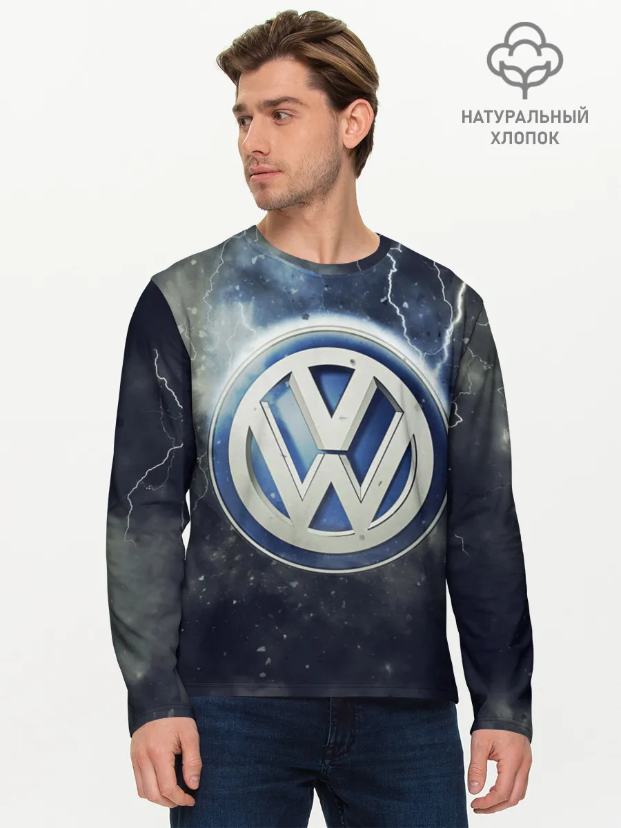 Мужской лонгслив базовый / Логотип Wolksvagen
