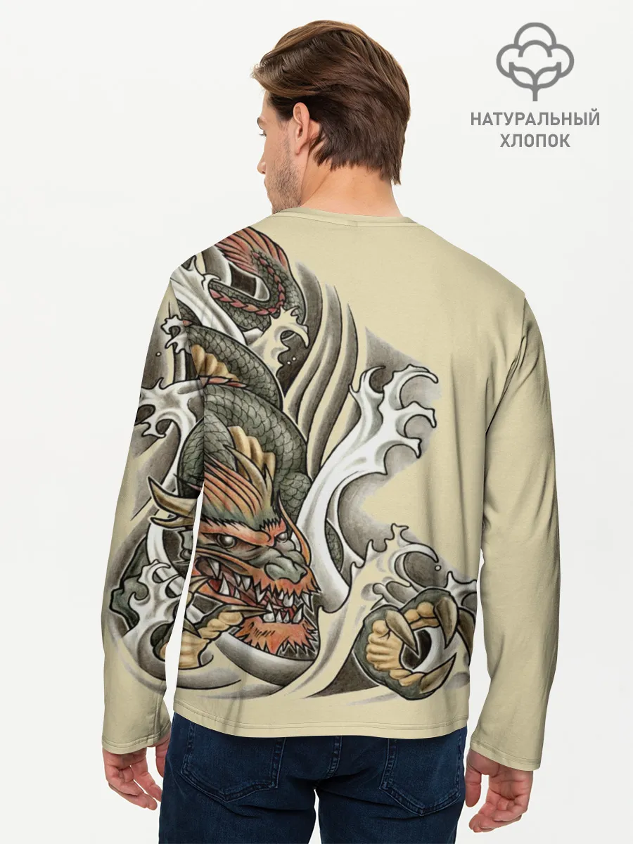 Мужской лонгслив базовый / Восточный дракон