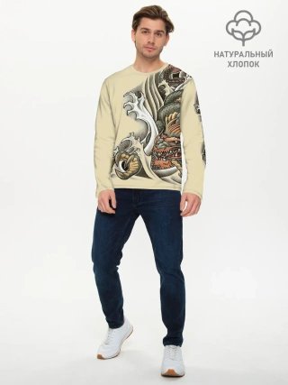 Мужской лонгслив базовый / Восточный дракон
