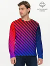 Мужской лонгслив базовый / Градиентные линии