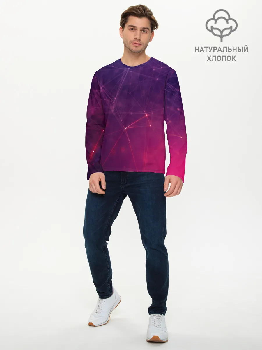 Мужской лонгслив базовый / Космическая текстура