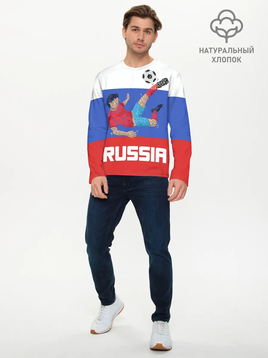 Мужской лонгслив базовый / Футбол Россия