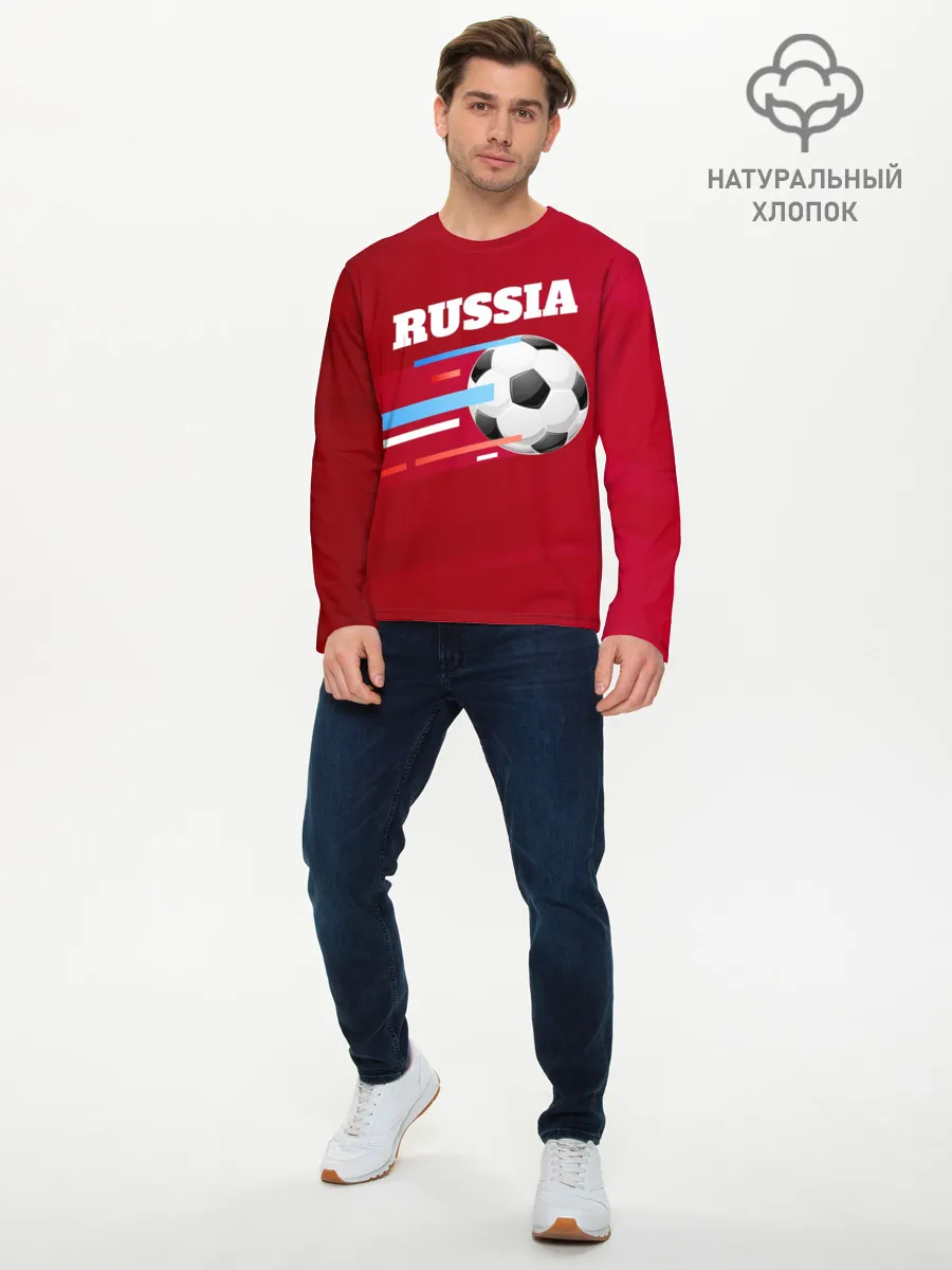 Мужской лонгслив базовый / Футбол Россия