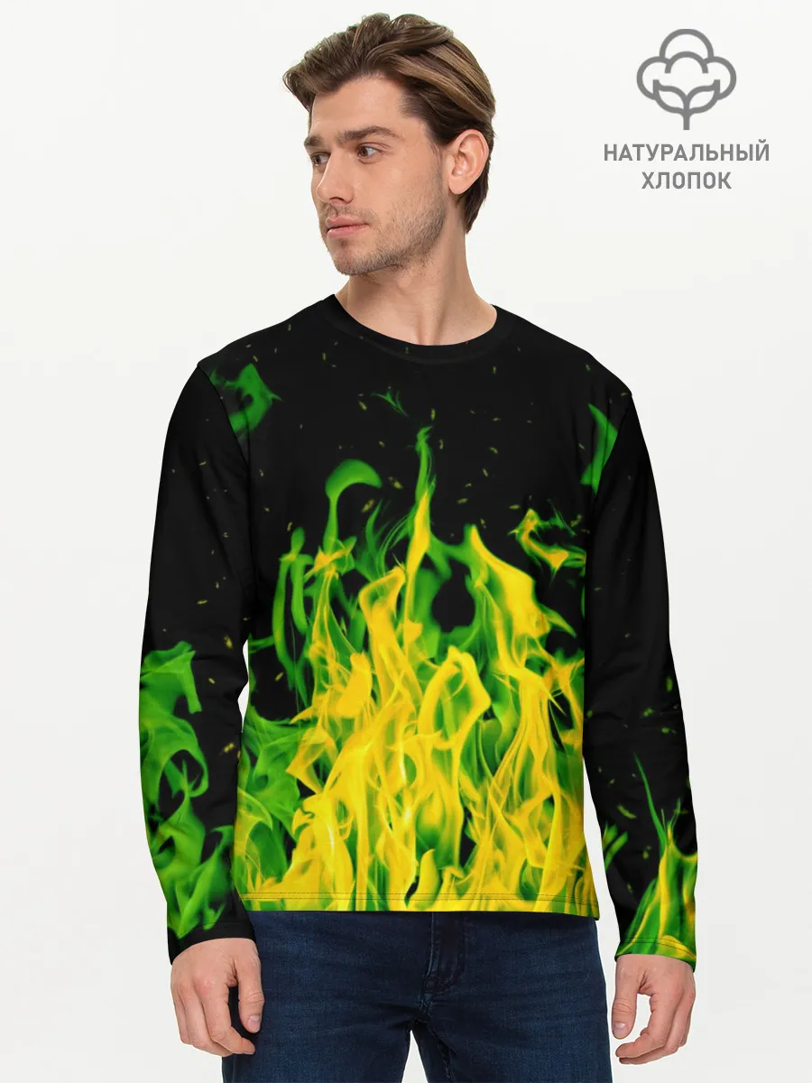 Мужской лонгслив базовый / Дикий огонь