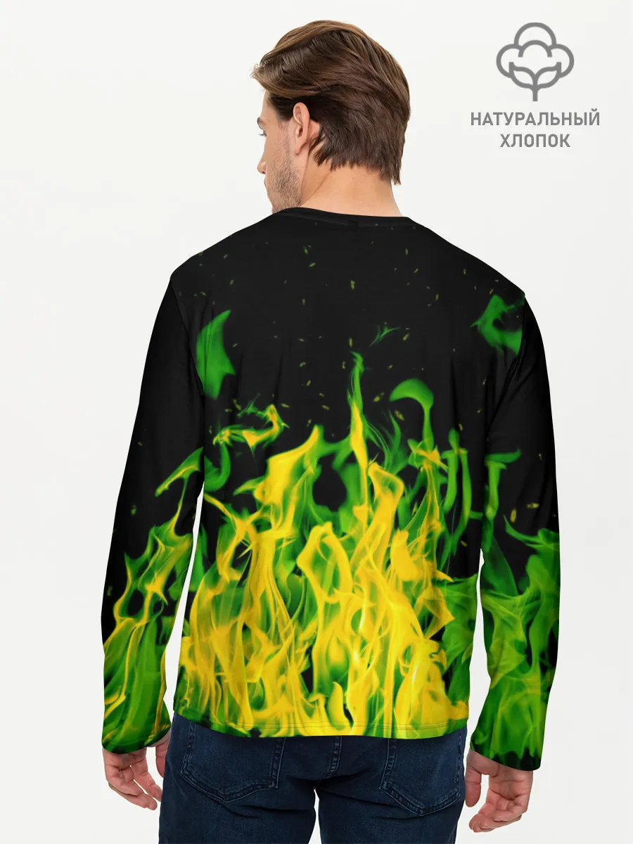 Мужской лонгслив базовый / Дикий огонь