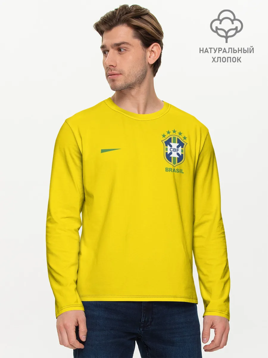 Мужской лонгслив базовый / Сборная Бразилии