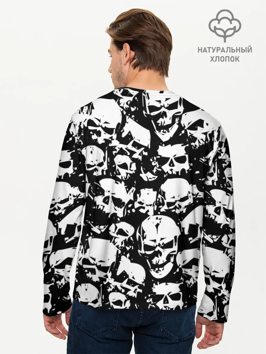Мужской лонгслив базовый / черепа