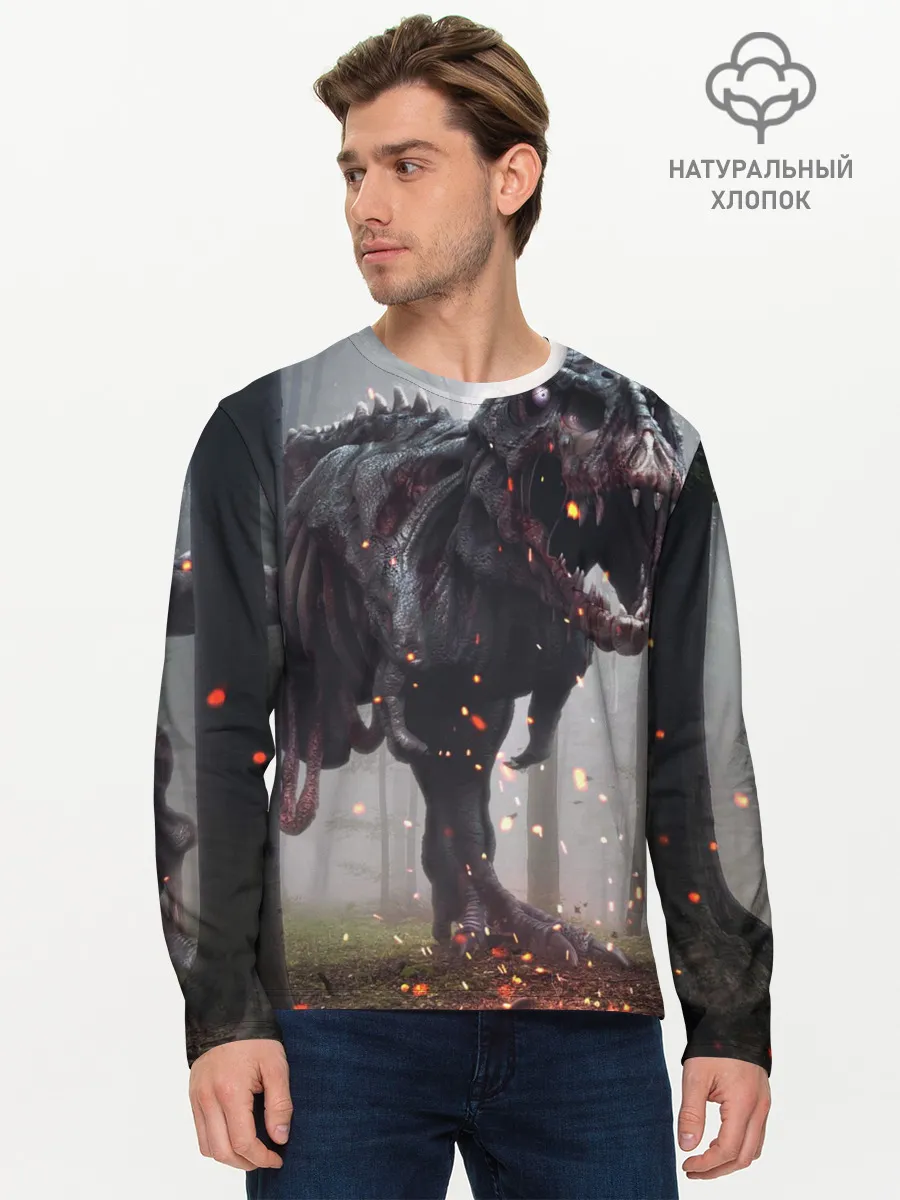 Мужской лонгслив базовый / мир юрского периода