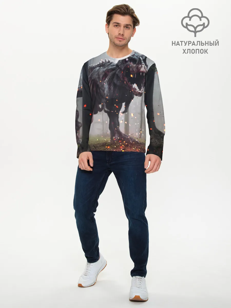 Мужской лонгслив базовый / мир юрского периода