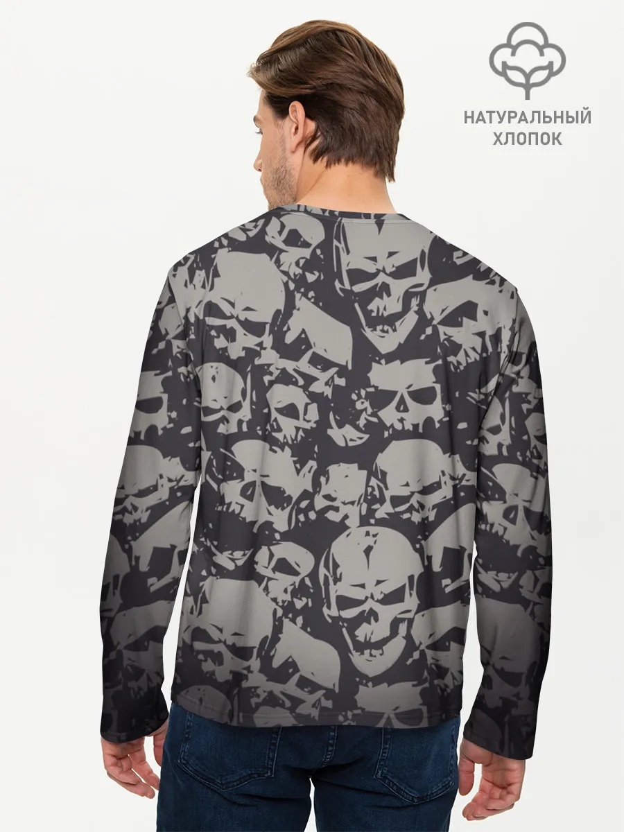 Мужской лонгслив базовый / Черепа